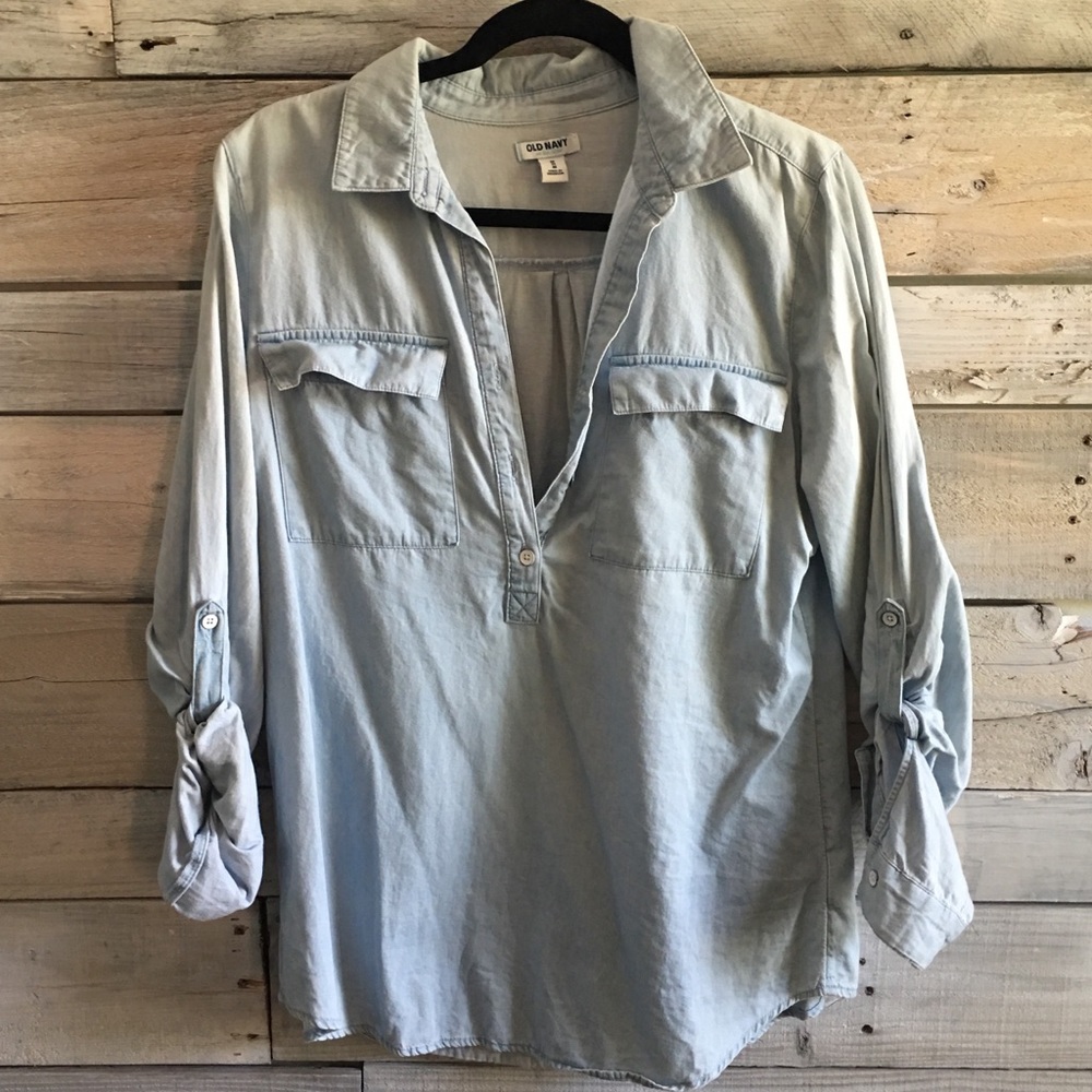Old navy jean shirt.